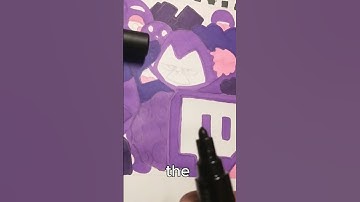 Drawing, But I Can Only Use The Color PURPLE! Satisfying! (#shorts)