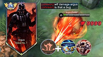 NEW ARGUS HYBRID DAMAGE BUILD 2025!!!💀 (must try) - Mobile Legends