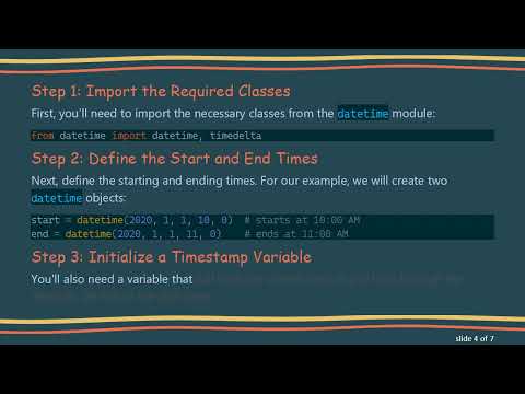 How to Use a Loop with datetime in Python to Generate Time Intervals