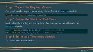 How to Use a Loop with datetime in Python to Generate Time Intervals