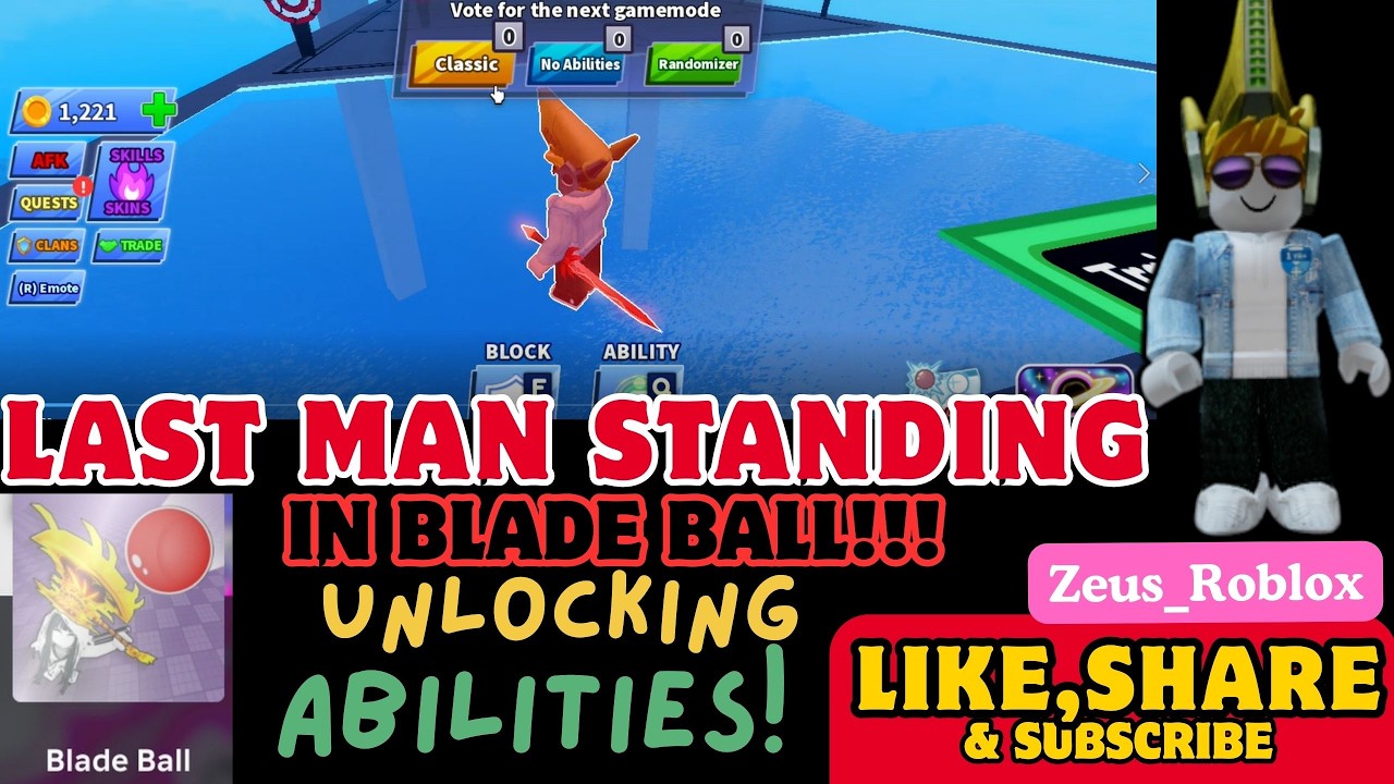 BLADE BALL: LAST MAN STANDING- Lets unlock abilities!