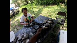 Cleaning 70 Shellcrackers and Bluegills