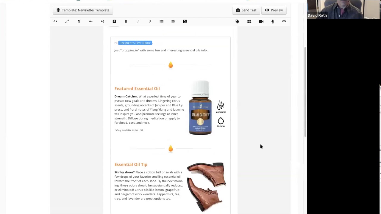 How to Send Our Young Living Newsletter to Contacts | Marketing Scents
