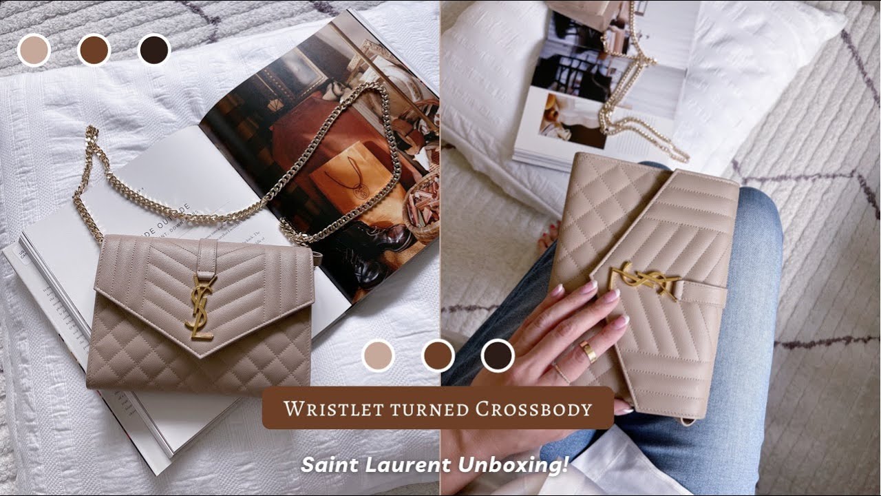 Saint Laurent Unboxing  Envelope Clutch Turned Crossbody 