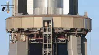 SpaceX Starbase Starship 25 Booster 9 Full Stack 4K Sunrise 9/30/23