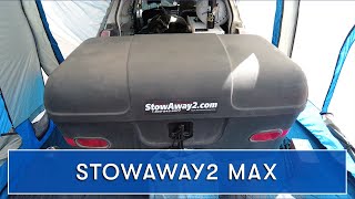 Stowaway Max Hitch Cargo Box + Buffet Board accessory: added hauling capacity & car camping kitchen