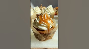 These tender Pumpkin Spice Cupcakes! Cannot get enough. Recipe in description. #baking #recipe