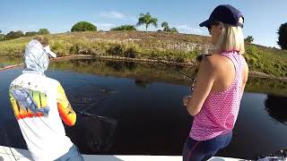 Boca Raton Florida Freshwater Fishing For Largemouth B, Pea, Clownknife Fish
