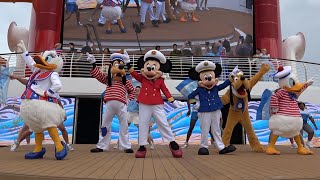 Disney Wish 'Set Sail on a Wish' Sail Away Deck Party Show with Characters  Disney Cruise Line