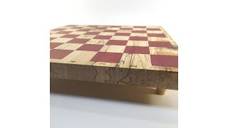 Large Chess Board. Ash maple wood with epoxy resin. 17 in / 43 cm. Can be a nice Christmas gift.