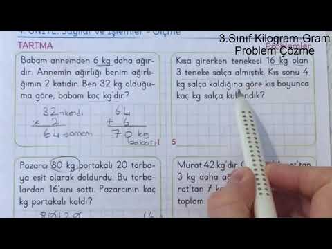 3.Sınıf Matematik (Kilogram-Gram) Problem Çözme