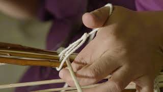 www.craftinamerica.org. Pomo basket weaver Corine Pearce binds a cr...