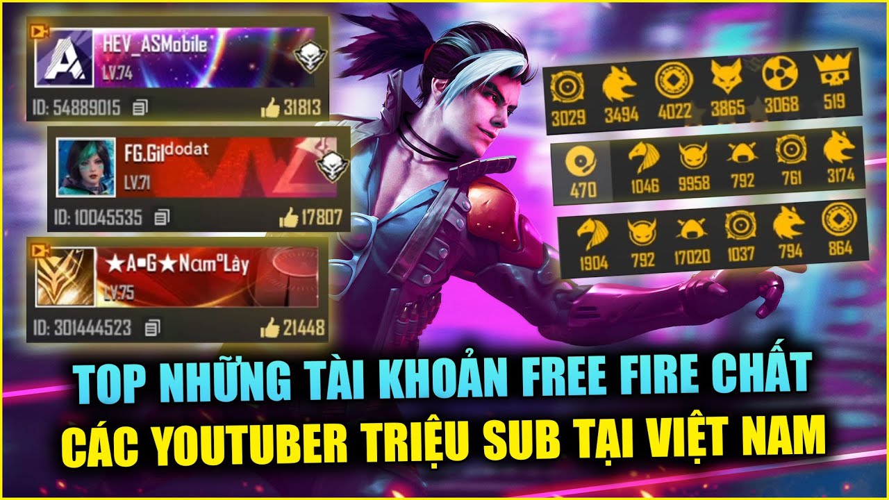 Free Fire | Cùng Soi ID Top Tài Khoản Youtuber Triệu Người Theo Dõi Tại Việt Nam | Rikaki Gaming