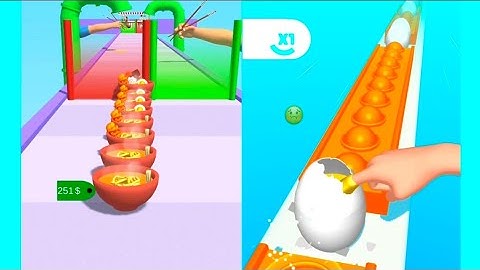 Pop Run  VS Ramen Stack - All Levels Speed Run Gameplay Android iOS