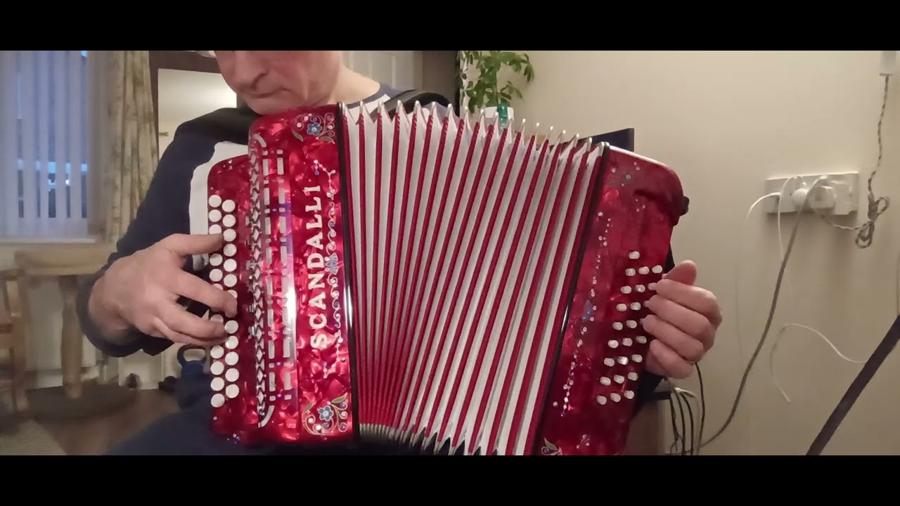 Blue Kerchief, Синий платочек played on Russian diatonic accordion - garmonika.