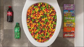 Will it Flush? Coca Cola, Fanta, Mirinda Balloons, Skittles, M&M's, Chips Ahoy, Candy, Chocolate