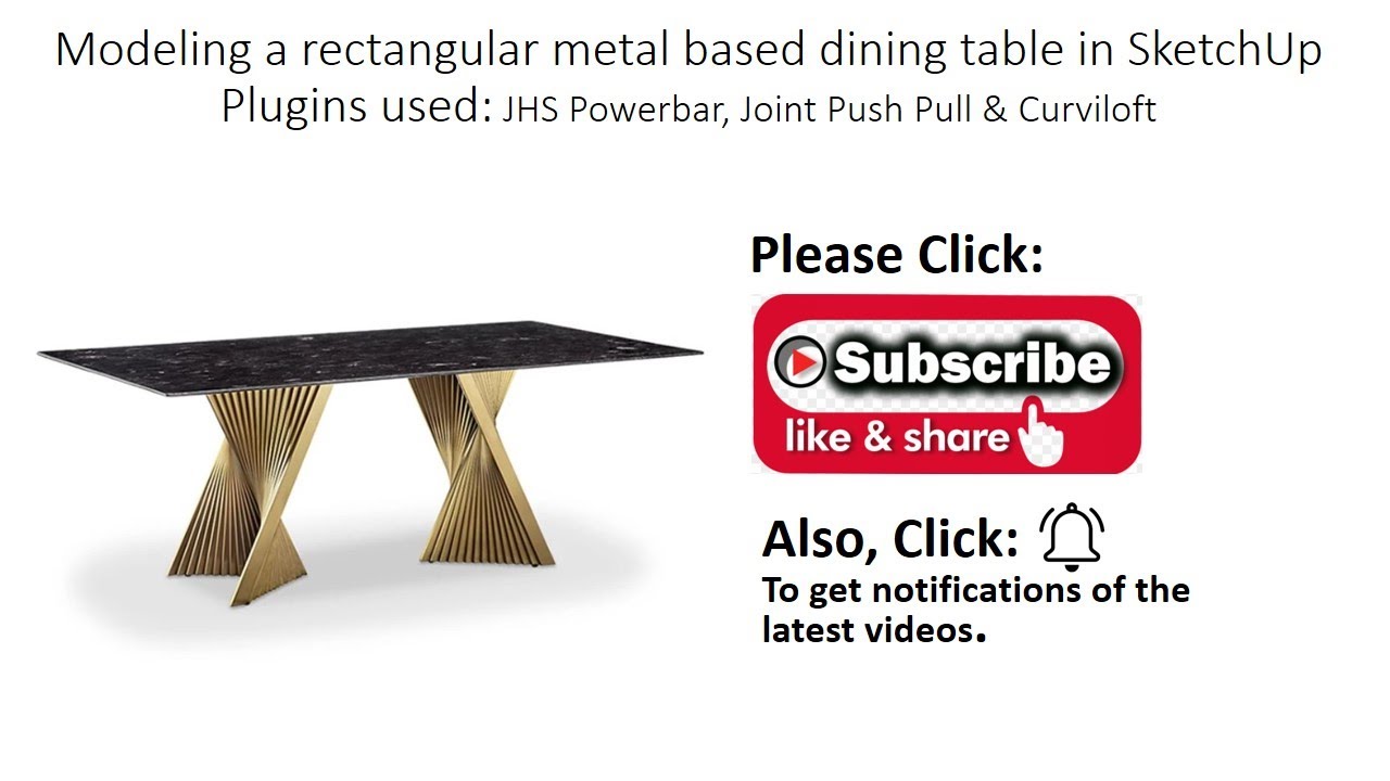 Sketchup Modeling Tricks - Modeling Modern Rectangular Dining Table in Sketchup