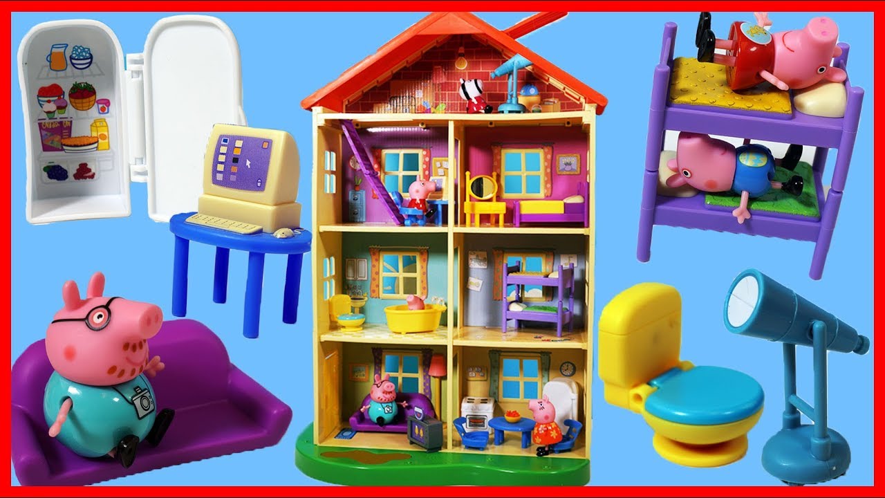 佩佩豬小豬佩奇peppa Pig 豪華屋玩具屋故事 小朋友來做客了 Youtube