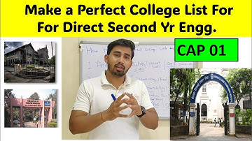 Tips for Making Perfect College List for Direct Second-Year Engineering Admission #dse#collegelist