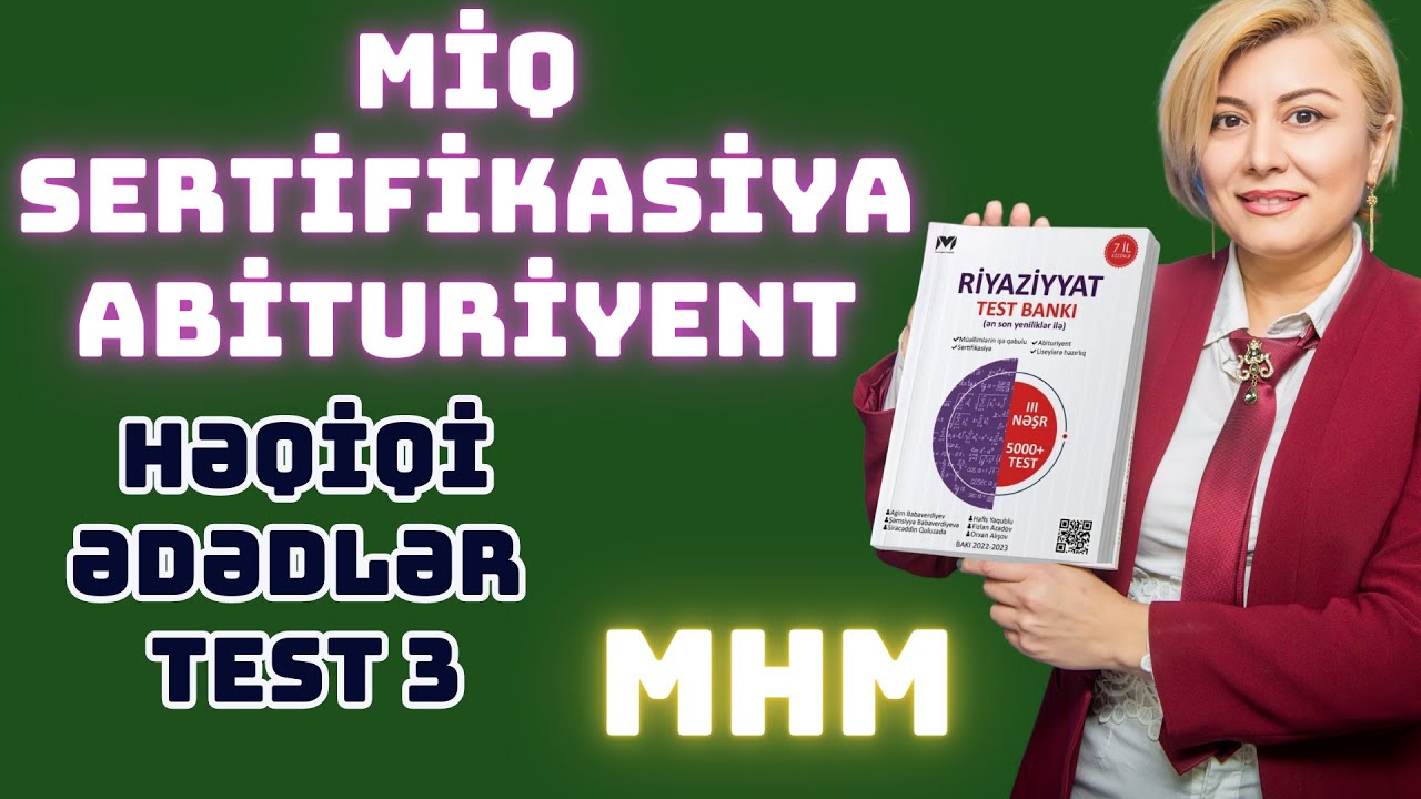 MHM Həqiqi ədədlər  Test 3 (1-20)