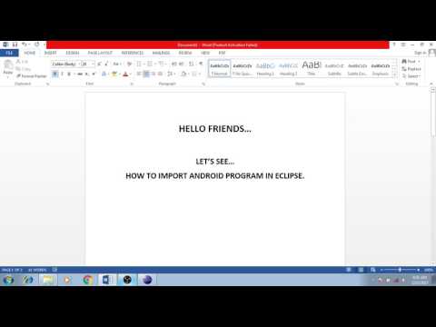 How to import android program into eclipse