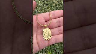 PVD gold Uneven texture design stainless steel pendant necklace