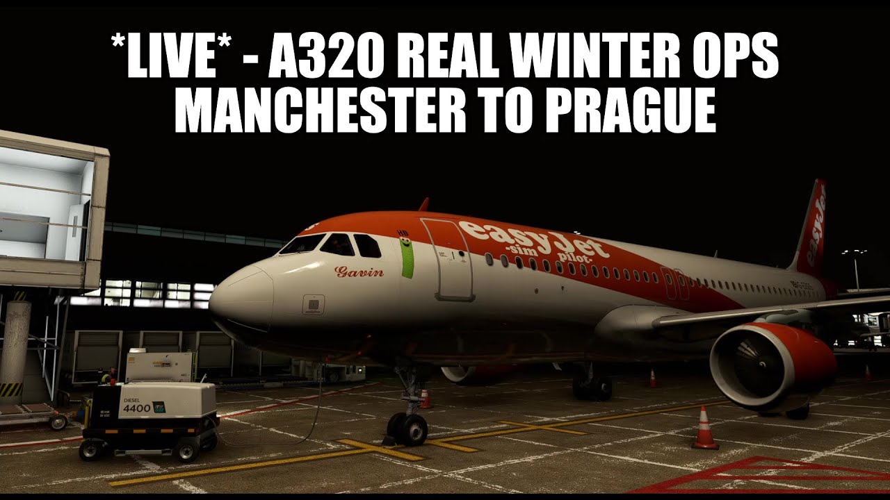🔴 LIVE: Snowy LVP Ops - Manchester to Prague - A320 Real Ops Flight