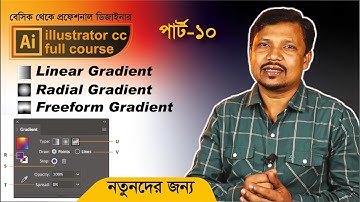 Gradient Tool in Illustrator । Adobe Illustrator cc Bangla Tutorial Part 10 । Kohinoor Graphics