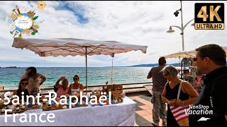 Saint Raphaël | Plage du Veillat - French Riviera beach |  France - Travel Walk Tour [4K]