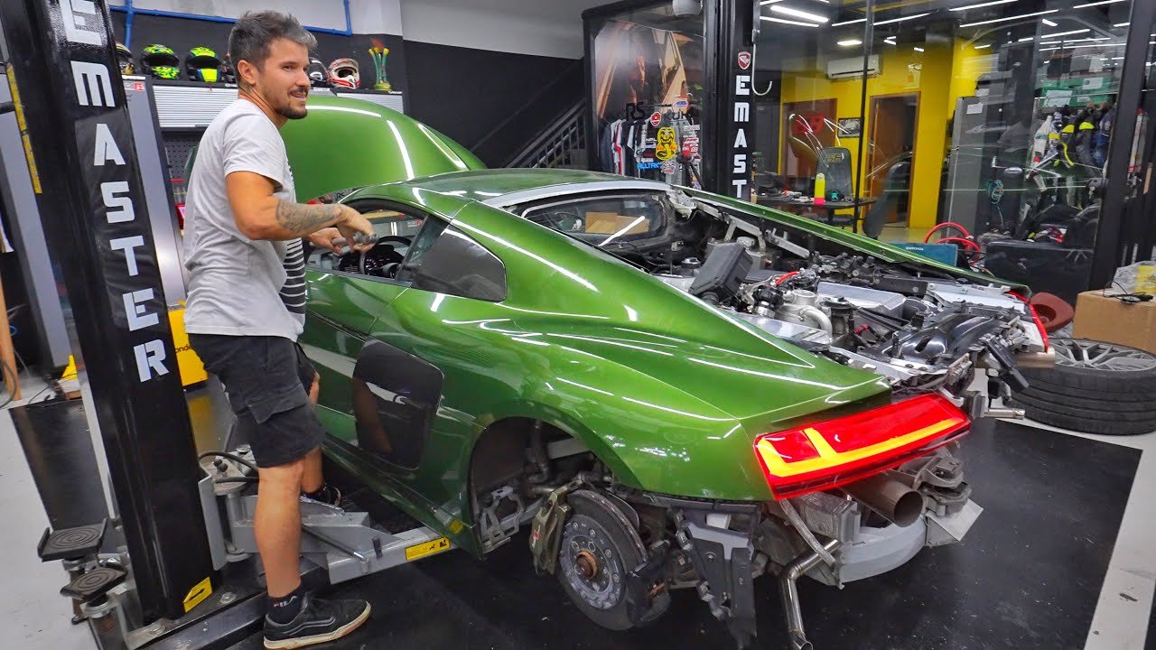 100%🔥🙌🏻  R8 V10 QUEIMADO ESTA PRONTO PARA ANDAR DE NOVO!