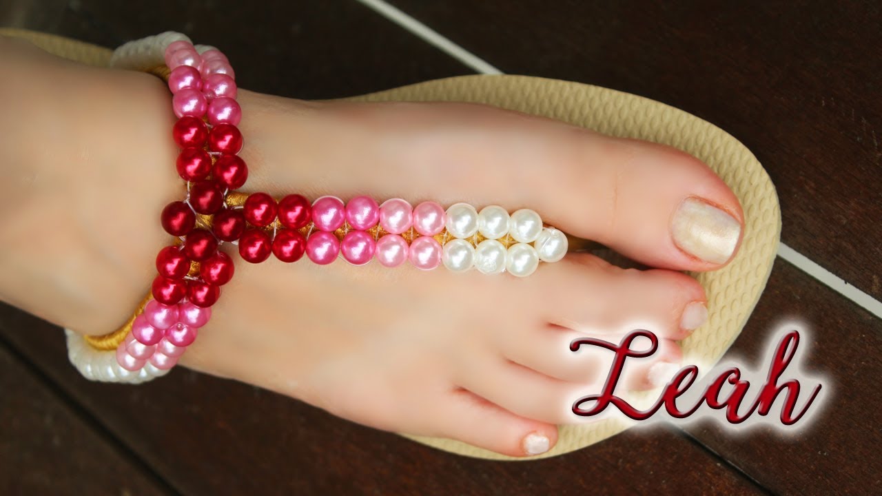 Chinelo decorado: Manta de pérolas para iniciantes (lucro certo💲💲💲)