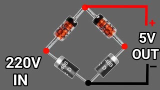 Make Simple 220V TO 5V Circuit Using Bridge Rectifier | Bridge Rectifier Circuit 