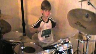 7 year old Talented Danny Evans drumming drummer jamming #4