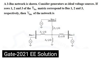 2.39 Gate 2021 Ybus Admittance Matrix Based Numerical Problem Solve with Trick | Load Flow Analysis