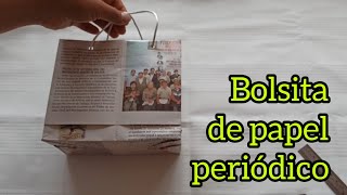 Cómo hacer bolsa de papel periódico