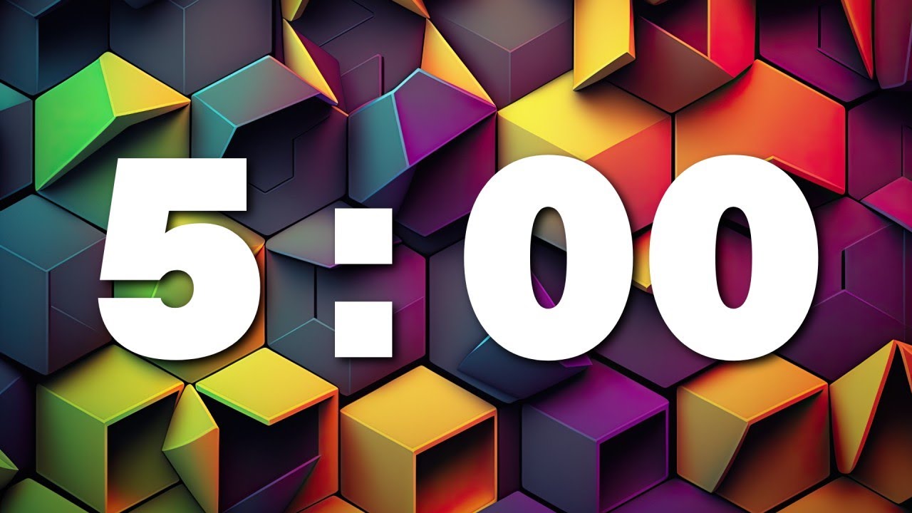 Bright, geometric countdown timer - 5:00 - YouTube
