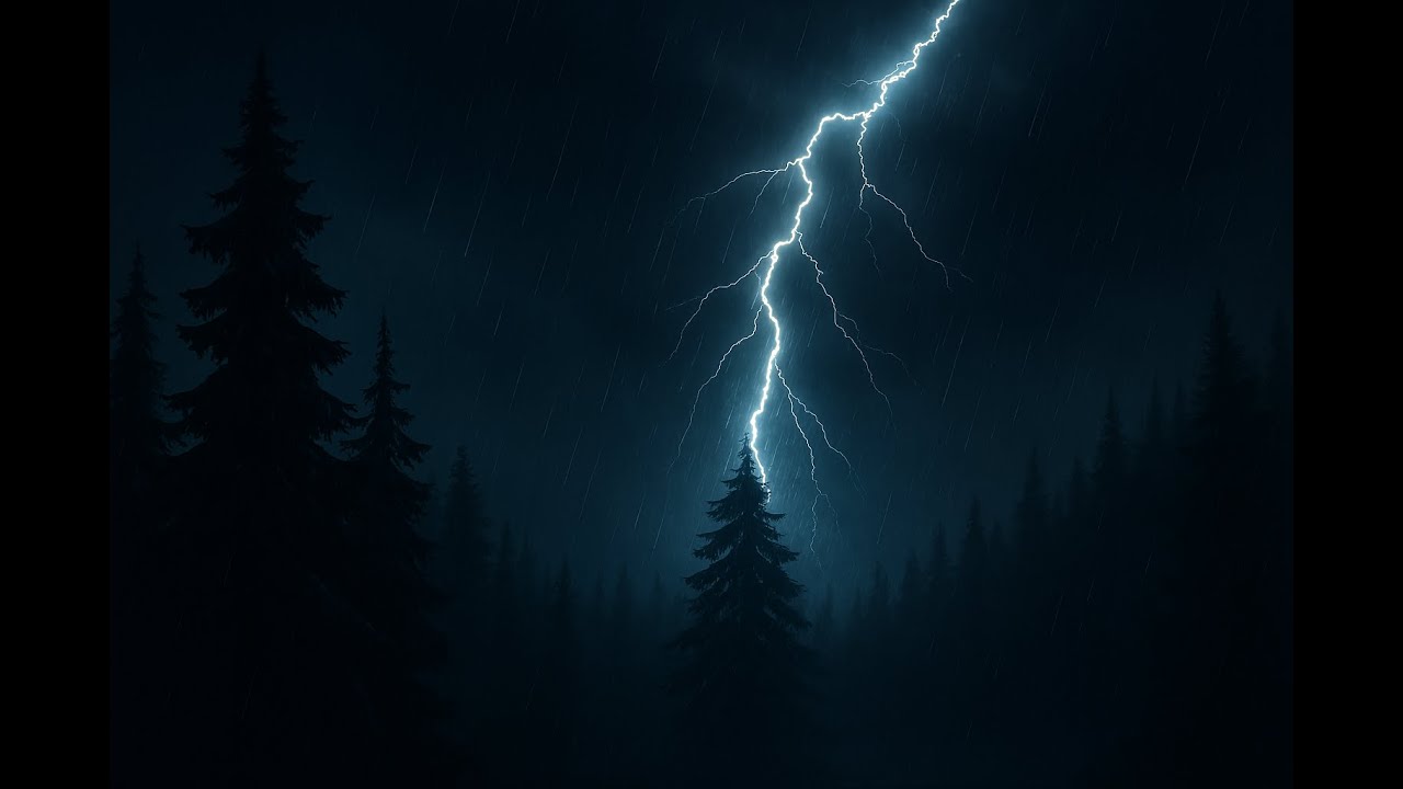 Heavy Thunderstorm in Dark Forest for Sleep & Relaxation | Rain Sounds ...