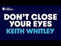 Keith Whitley - Don't Close Your Eyes (Karaoke with Lyrics)