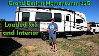 Grand Design Momentum 25G Toy Hauler Loaded SxS and Look at Interior