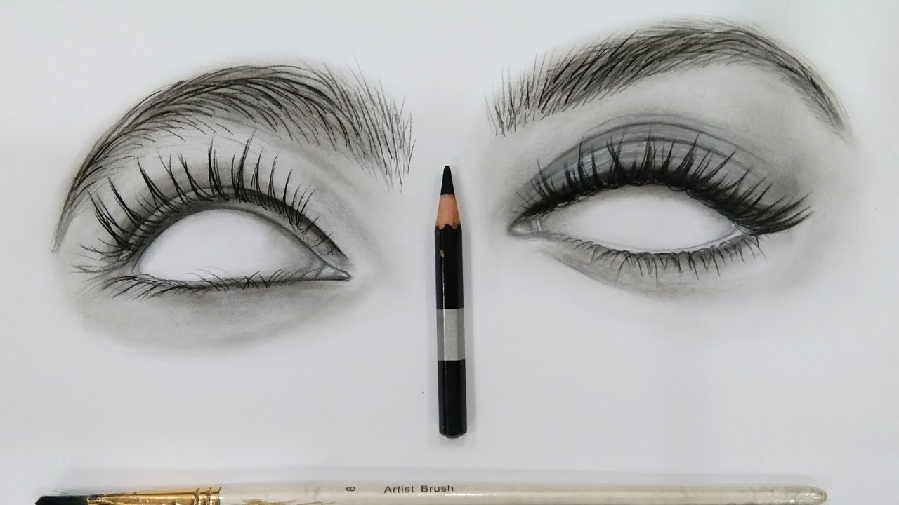 How to draw eyelashes | Draw eyebrow | Step by Step Tutorial - YouTube