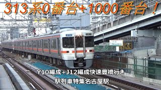 313系0番台+1000番台！Y10編成+J12編成快速豊橋行き　駅列車特集　JR東海道本線　名古屋駅　その430