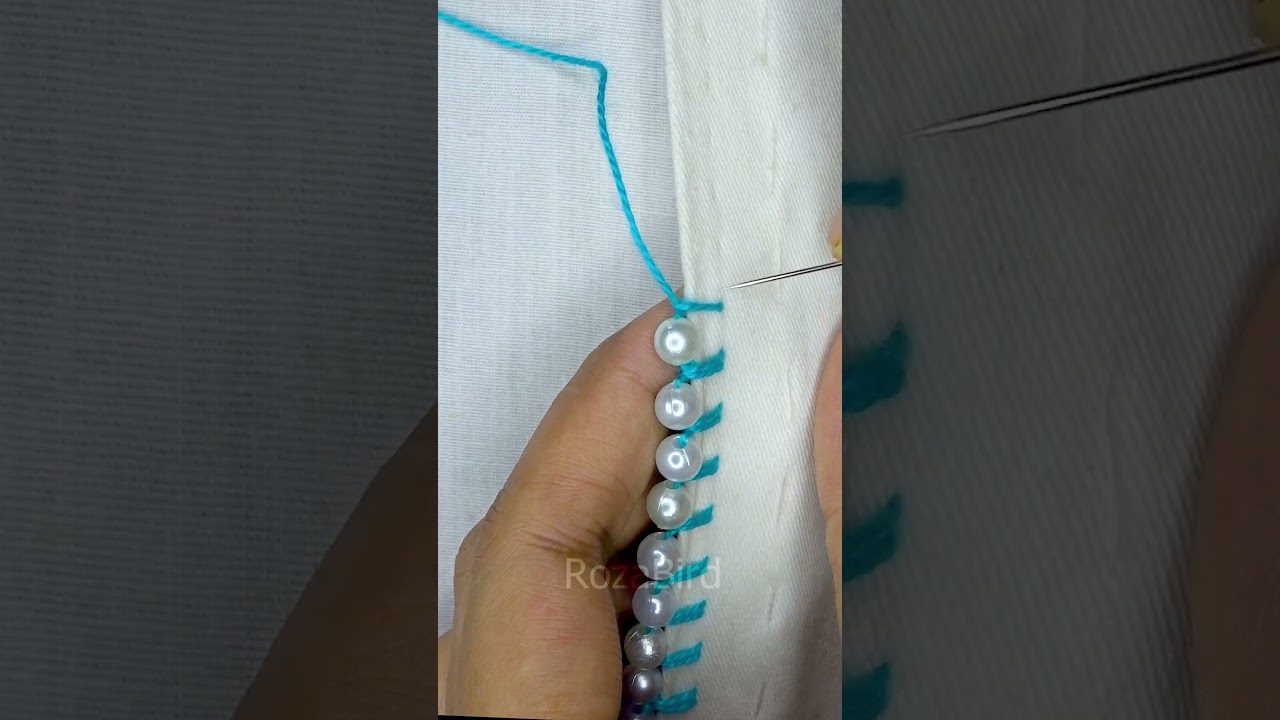 💖💗Easy & elegant pearl border lace hand embroidery tutorial!👌 