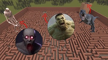 BIGGEST SCP-096 VS HULK VS TYRANNOSAURUS! In Garry