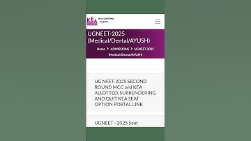 Karnataka KEA NEET UG 2025 Round 2 Allotment | MCC & KEA Surrender / Quit Seat Link