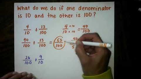 Adding Fractions with Denominators of 10 and 100