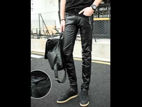 boys black leather pants