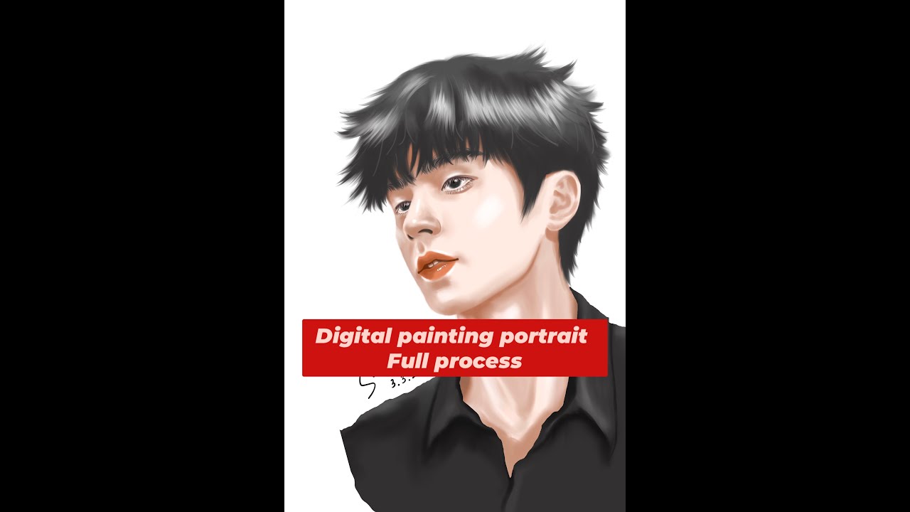 Digital painting portrait on ipad - full process - YouTube