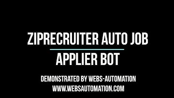 Ziprecruiter Auto Job Applier Bot