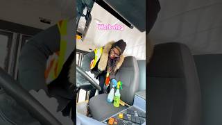 Let’s clean school buses 🚌🧼✨ #schoolbusdriver #workvlog #9to5life #working #workroutine