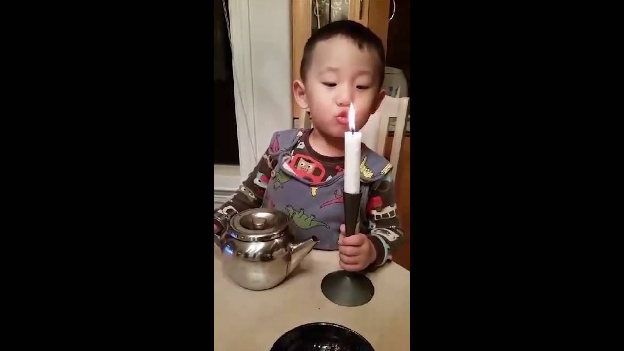 Adorable 3 year old Can't Blow Out Candle YouTube
